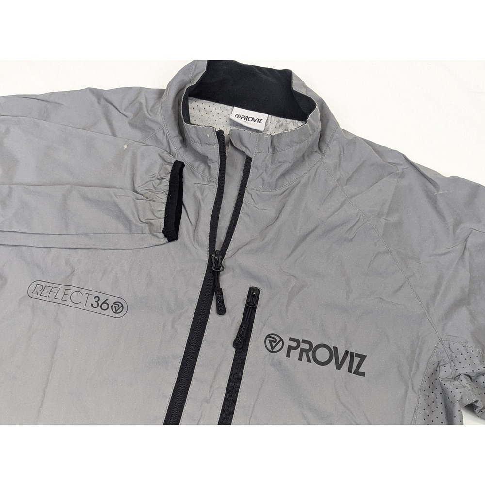 PROVIZ Reflect 360 Full Zip Cycling Jacket Mens XL Running Gray Silver Outdoor